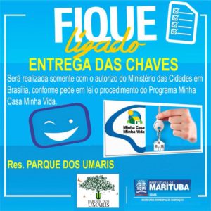 SEHAB esclarece sobre a entrega de chaves do Residencial Parque dos Umaris
