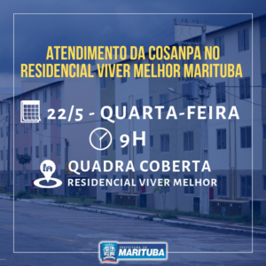 Cosanpa realizará atendimentos aos moradores do Residencial Viver Melhor Marituba nesta quarta-feira (22)