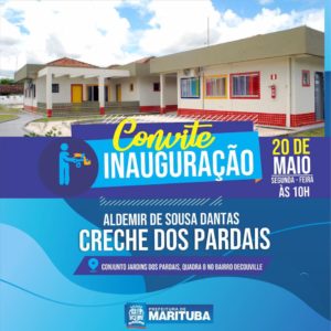 Prefeitura de Marituba inaugurará Creche Aldemir de Sousa Dantas (Creche dos Pardais) na segunda-feira (20)