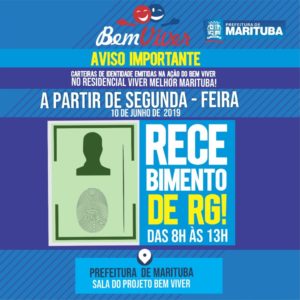 Fique ligado na entrega dos RGs emitidos na ação do Bem Viver ocorrida no Residencial Viver Melhor Marituba