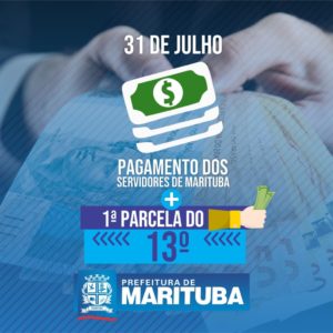 Servidores municipais receberão salário e 1ª parcela do 13º no dia 31 de julho