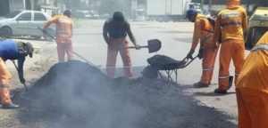 Estrada da Pirelli recebe recuperação asfáltica