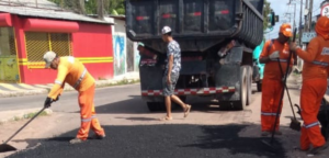 Avenida João Paulo II recebe recuperação asfáltica