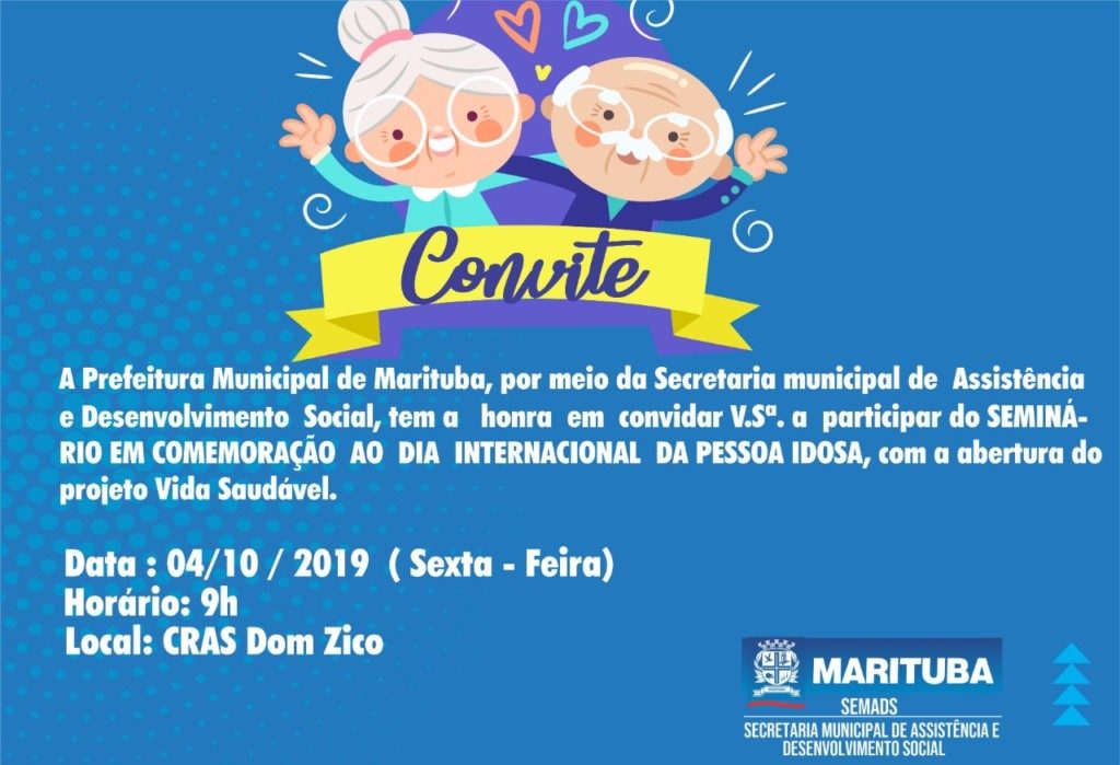 Prefeitura de Marituba realizará Seminário em Celebração ao Dia Internacional da Pessoa Idosa