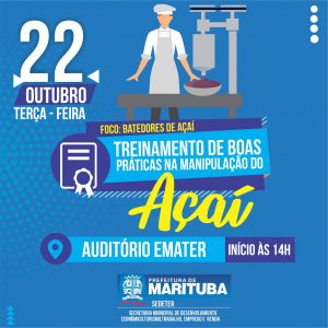 Prefeitura de Marituba promoverá treinamento aos batedores de açaí