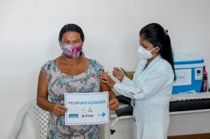 Ação imuniza grávidas, puérperas e lactantes contra a Covid-19, nesta sexta-feira (25), em Marituba