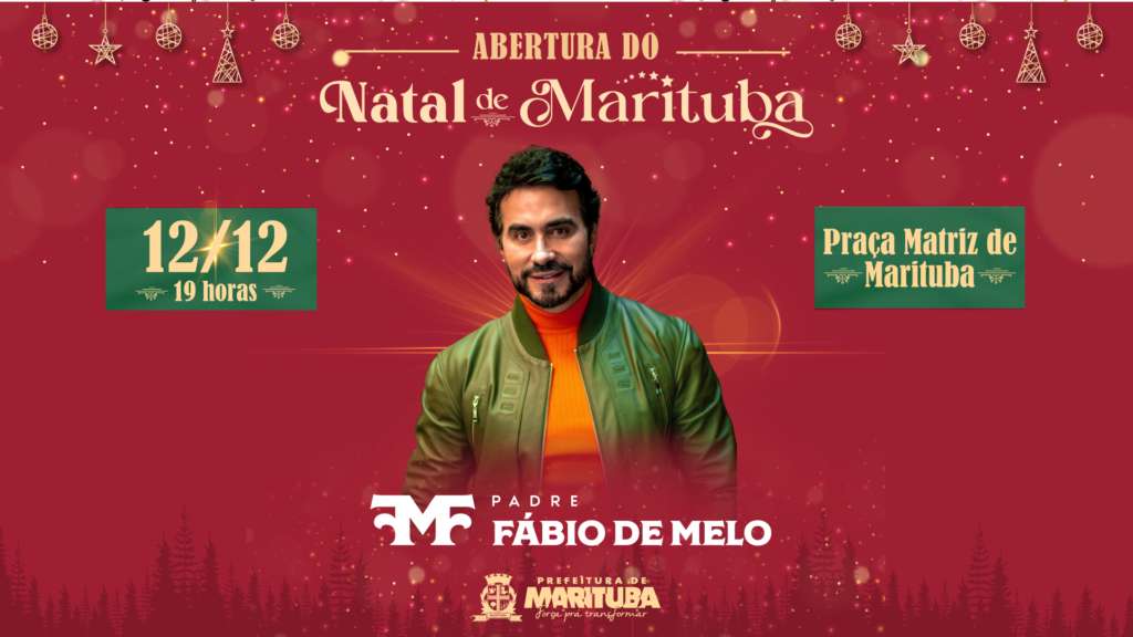 Marituba celebra abertura do Natal com participação especial do Padre Fábio de Melo