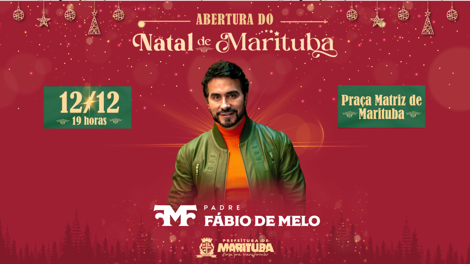 Marituba celebra abertura do Natal com participação especial do Padre Fábio de Melo