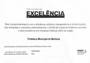 Prefeitura de Marituba recebeu certificado de Excelência em Compras Públicas 2023
