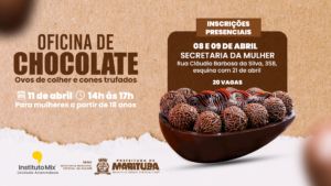 Inscrições abertas para oficina de chocolate especial de páscoa em Marituba